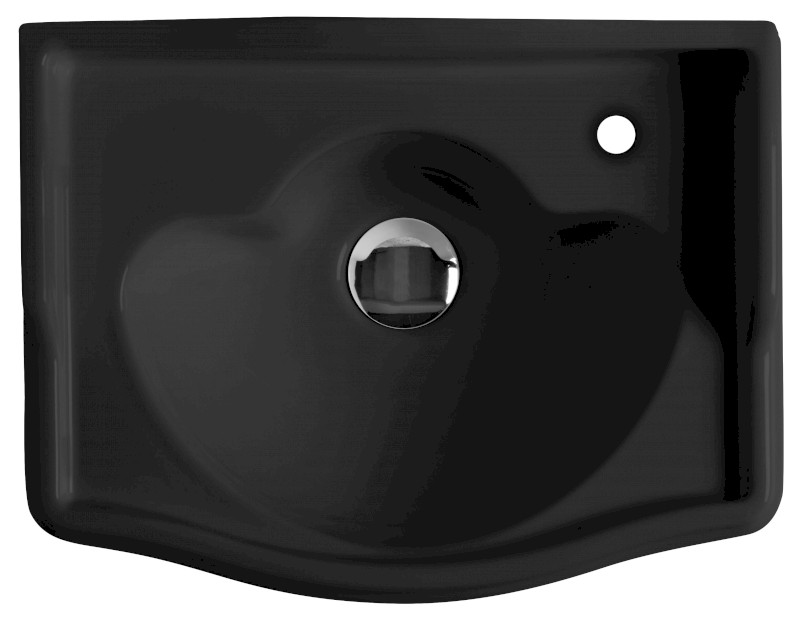 RETRO keramické umývátko 41x30cm, otvor pro baterii vpravo, černá mat 103331DX